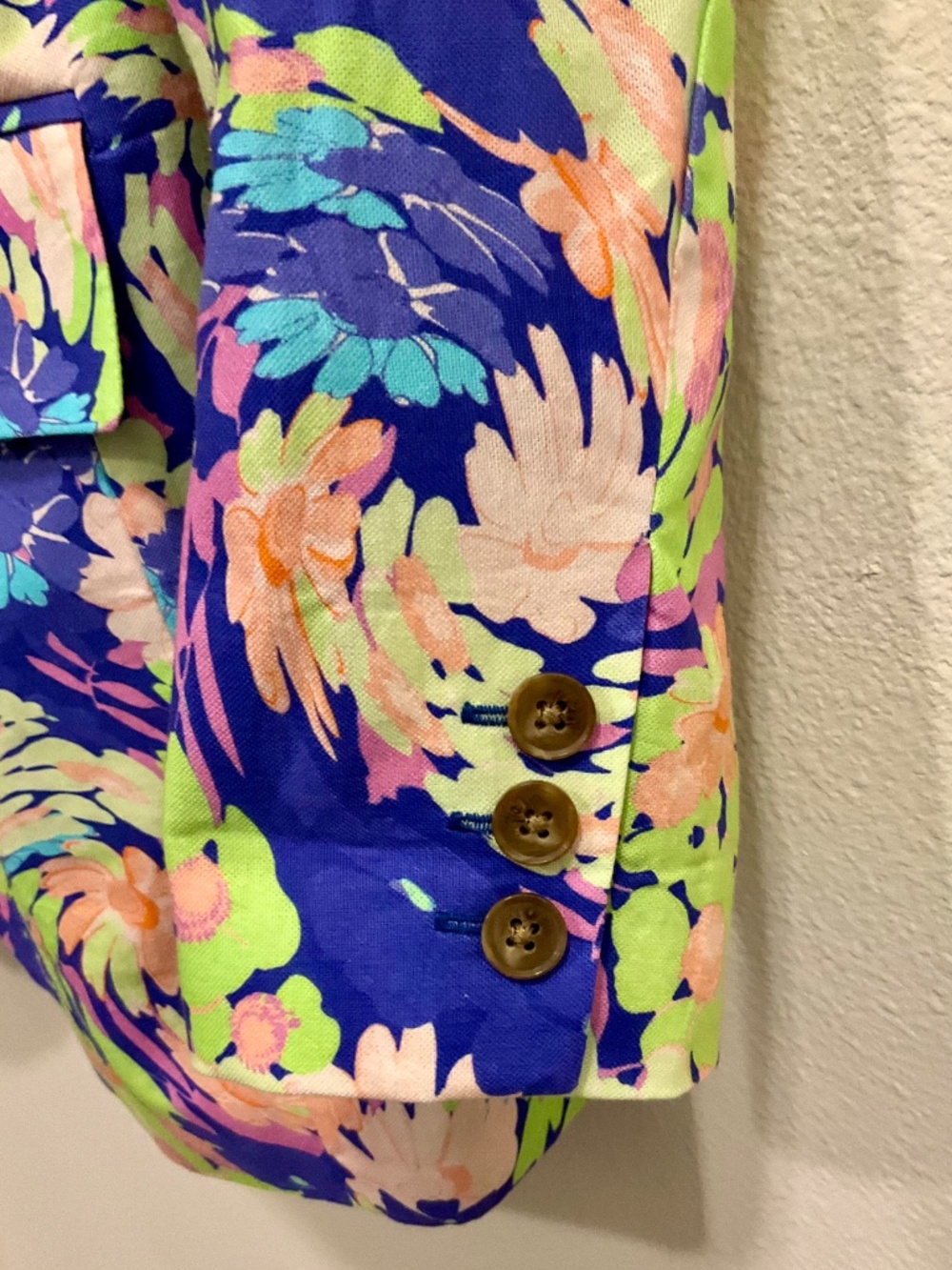 "ASOS" Womens Fully Lined Bright Floral Relaxed Fitting Blazer" Size 14 - Picture 5 of 6